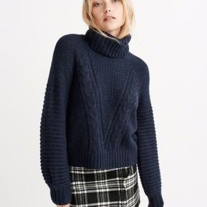 Navy Cowl Neck Sweater